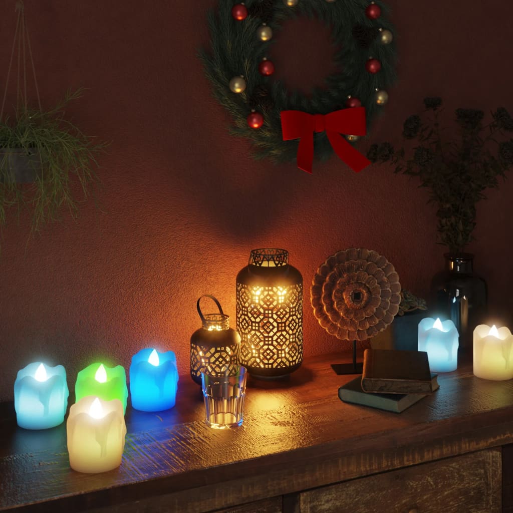 vidaXL Lumânări pastile electrice fără flacără cu LED 100 buc. colorat vidaxl.ro