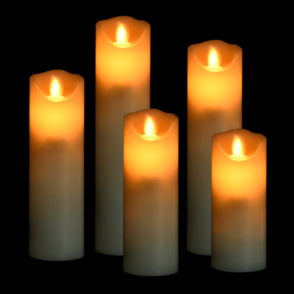 5-tlg. LED-Kerzen-Set Elektrisch mit Fernbedienung Warmweiß kaufen