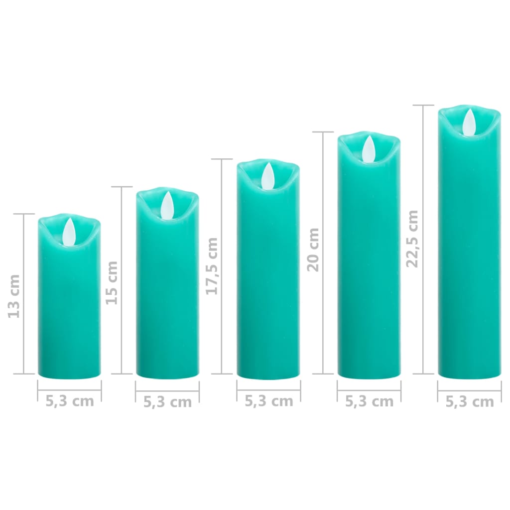 5 darabos meleg fehér LED-es gyertyaszett távirányítóval 