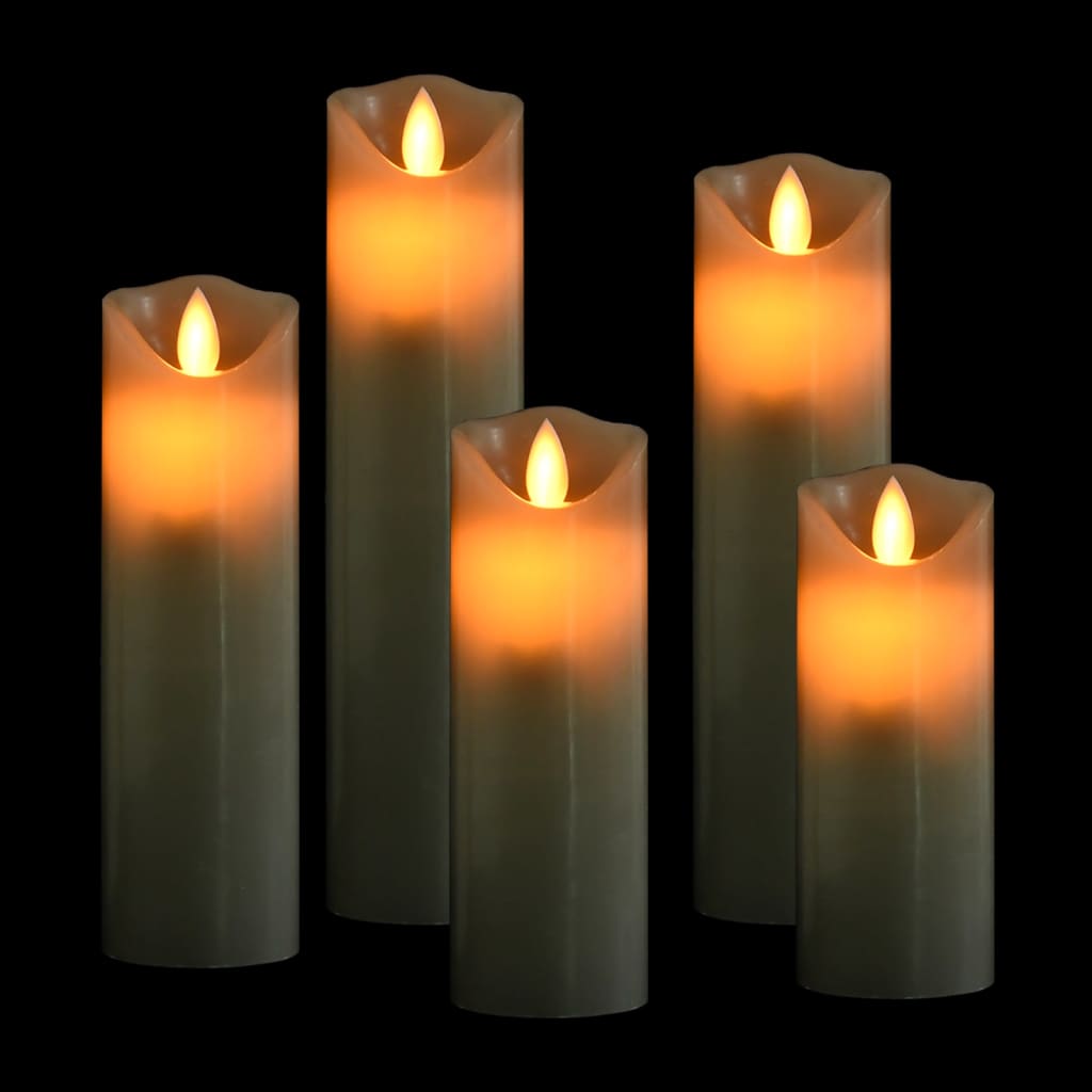 Set lumânări electrice cu LED și telecomandă, 5 buc., alb cald