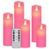 vidaXL 5-osaline elektriliste LED-k&uuml;&uuml;nalde komplekt puldiga, soe valge