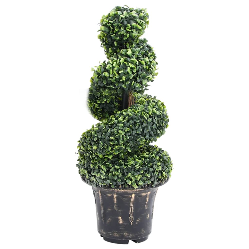 vidaXL PlantÄƒ artificialÄƒ de cimiÈ™ir cu ghiveci, verde, 89 cm, spiralÄƒ