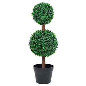 Umělý zimostráz ve tvaru koule s květináčem zelený 60 cm - obrázek 1