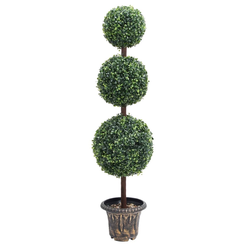 Umělý zimostráz ve tvaru koule s květináčem zelený 118 cm