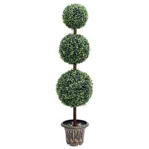 vidaXL kunsttaim pukspuu pallikujuline lillepotiga, roheline, 118 cm