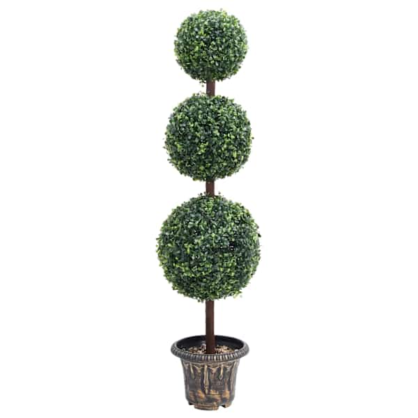 vidaXL kunsttaim pukspuu pallikujuline lillepotiga, roheline, 118 cm