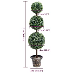 Umělý zimostráz ve tvaru koule s květináčem zelený 118 cm - obrázek 5