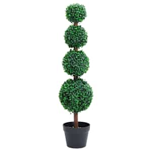 Umělý zimostráz ve tvaru koule s květináčem zelený 90 cm - obrázek 1