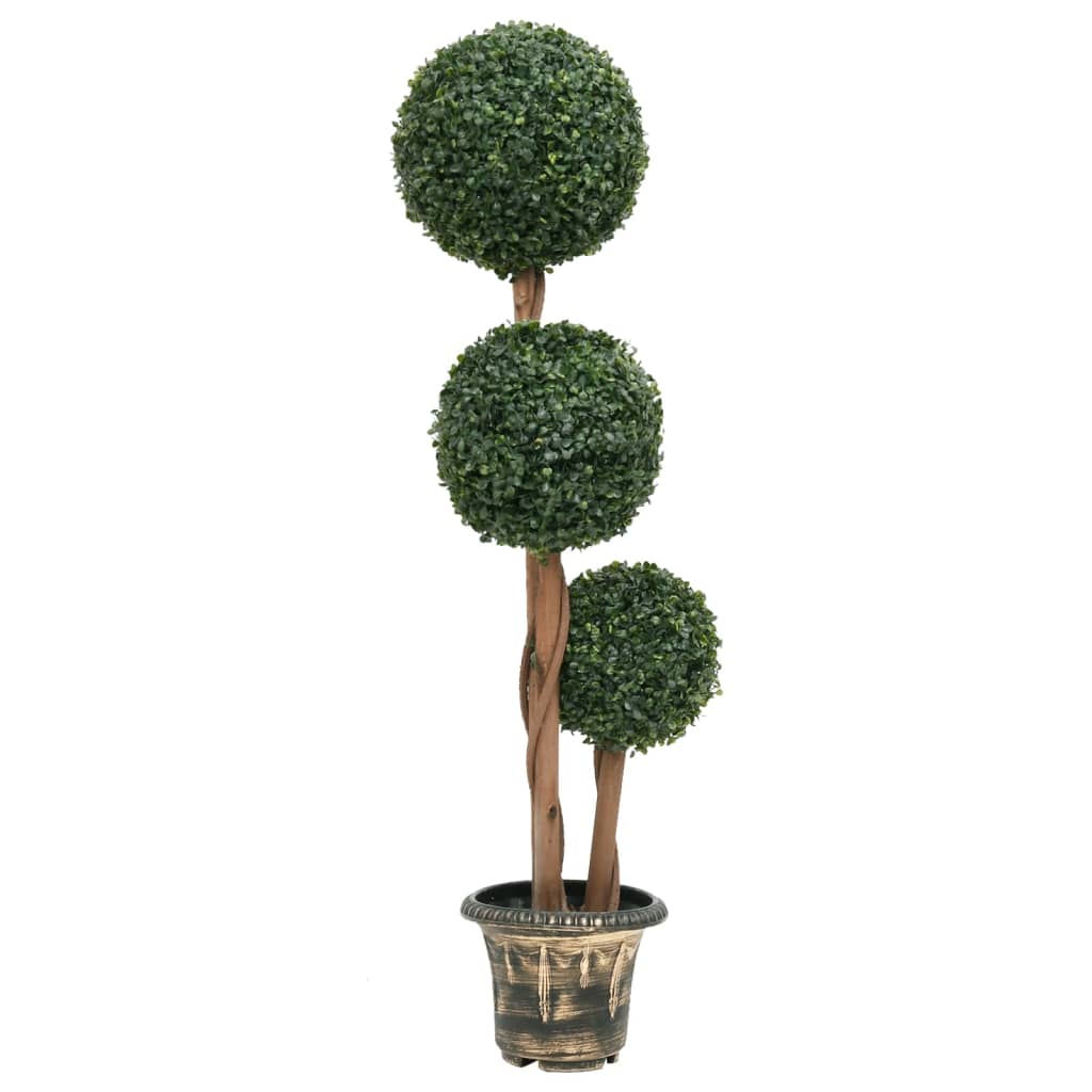 vidaXL Kunstig buksbomplante med potte ballformet 119 cm grønn - Kunstig flora - Kunstig plante blomst