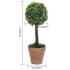 Umělé zimostrázy ve tvaru koule 2 ks s květináči zelené 33 cm - obrázek 6