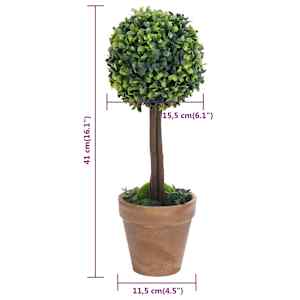Umělé zimostrázy ve tvaru koule 2 ks s květináči zelené 41 cm - obrázek 6