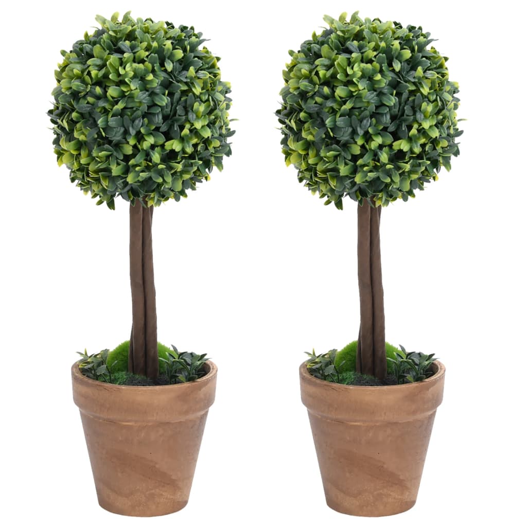 vidaXL Plante artificiale cimișir cu ghiveci 2 buc. verde 56 cm minge vidaXL