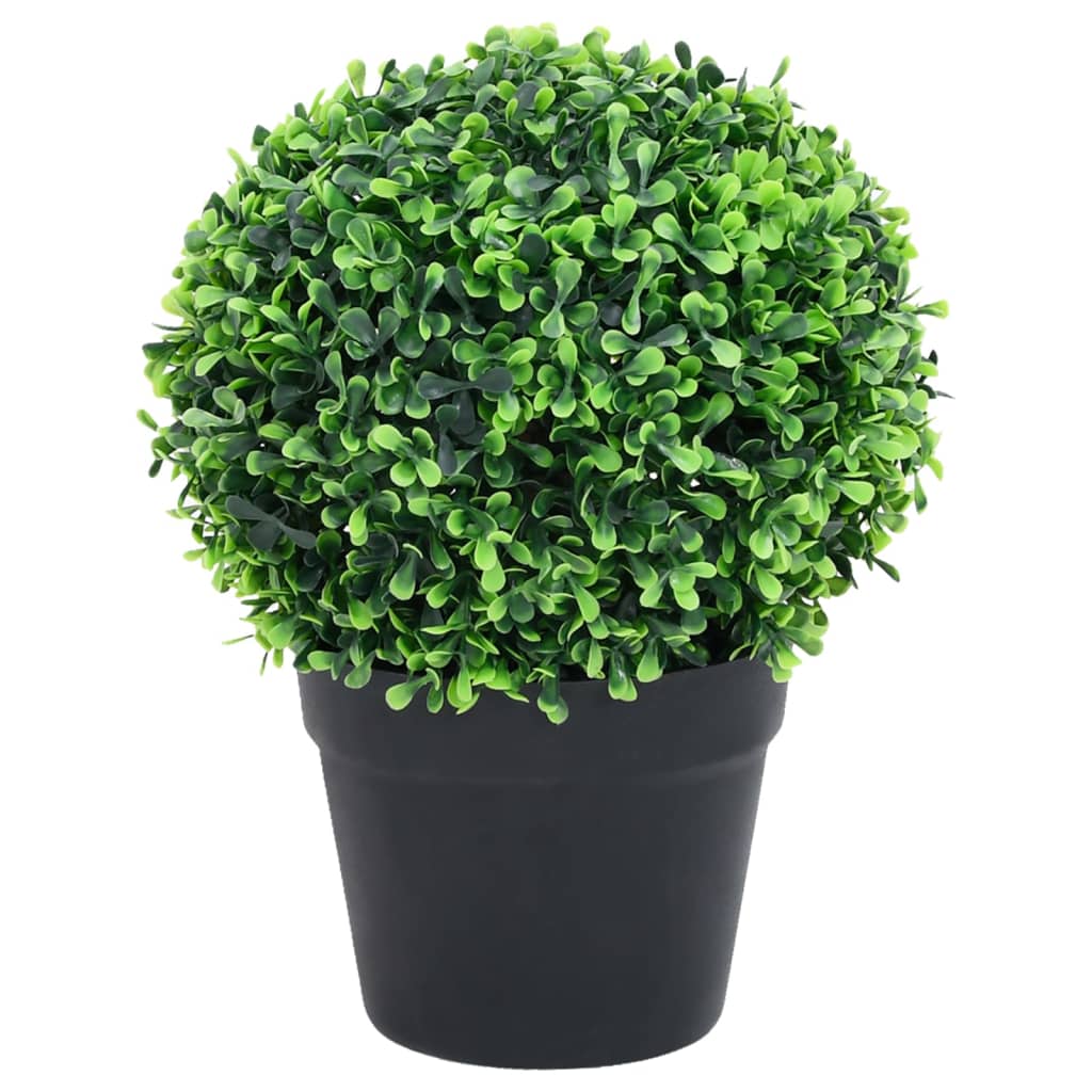 vidaXL Kunstplanten met pot 2 st buxus bolvorming 37 cm groen afbeelding