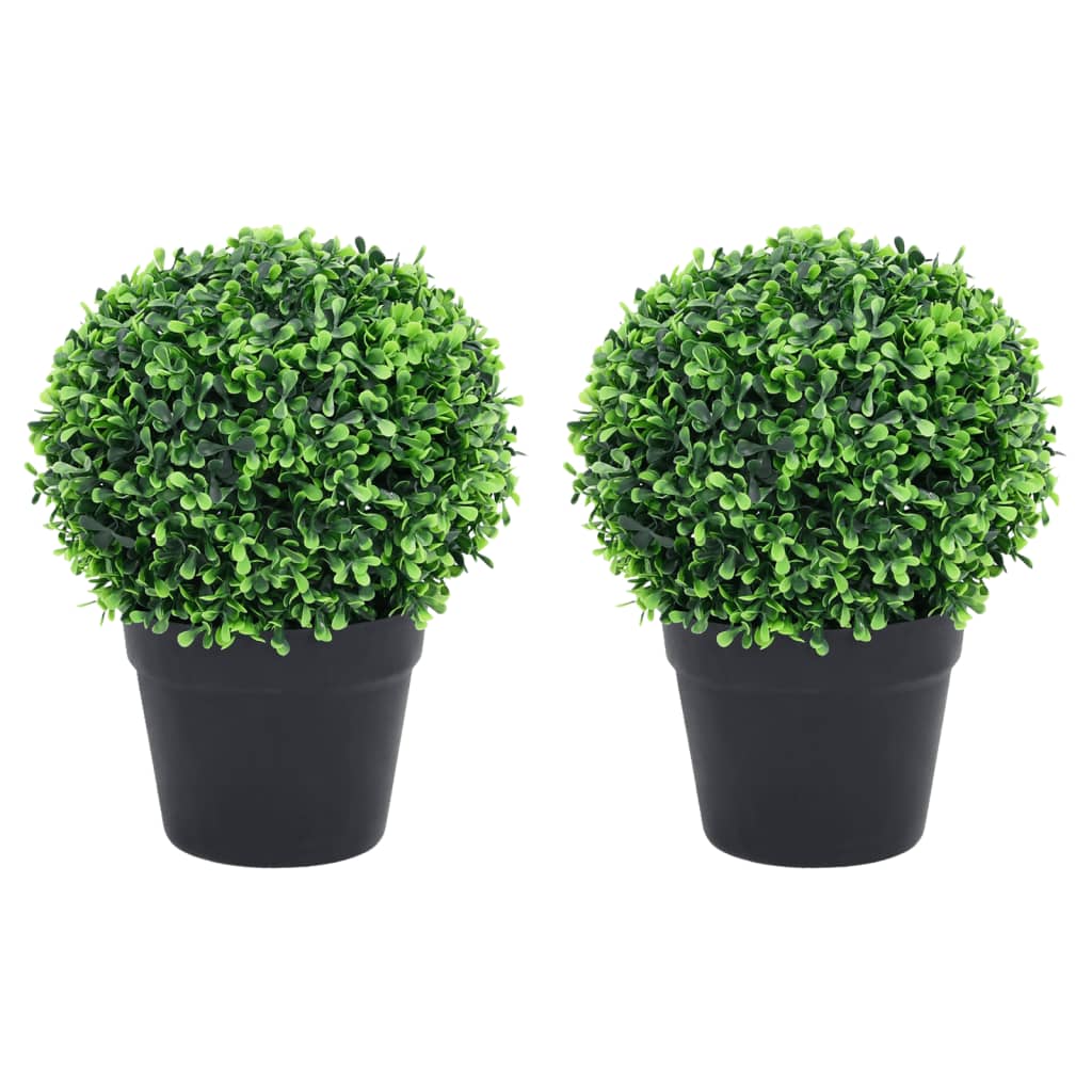 vidaXL Plante artificiale cimișir cu ghiveci, 2 buc. verde 32 cm minge vidaXL
