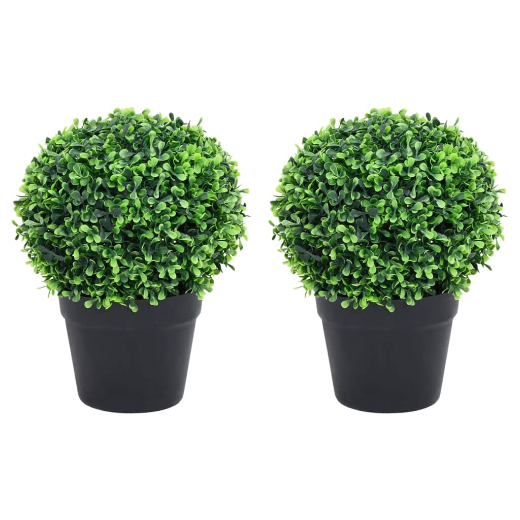 vidaXL Plante artificiale cimișir cu ghiveci, 2 buc. verde 27 cm minge
