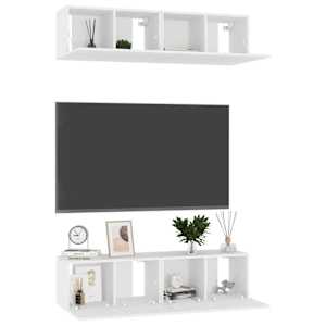 TV stolky 4 ks bílé 60 x 30 x 30 cm kompozitní dřevo - obrázek 3