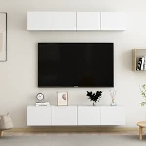 TV skříňky 4 ks bílé 80 x 30 x 30 cm kompozitní dřevo - obrázek 1