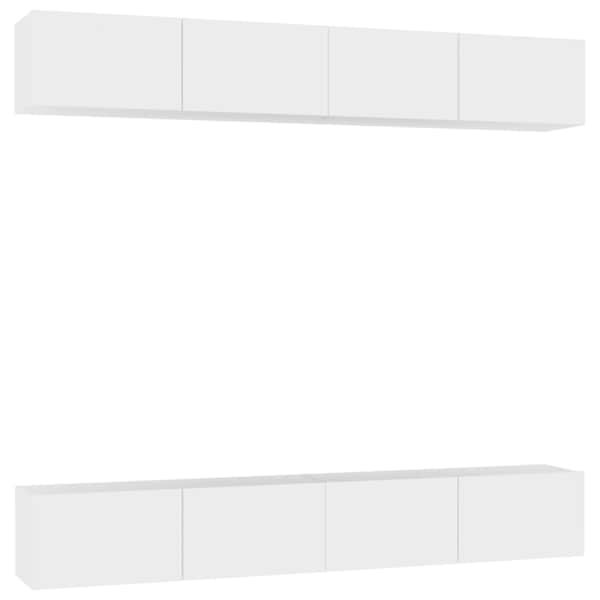 vidaXL telerikapid 4tk, valge, 100 x 30 x 30 cm, tehispuit