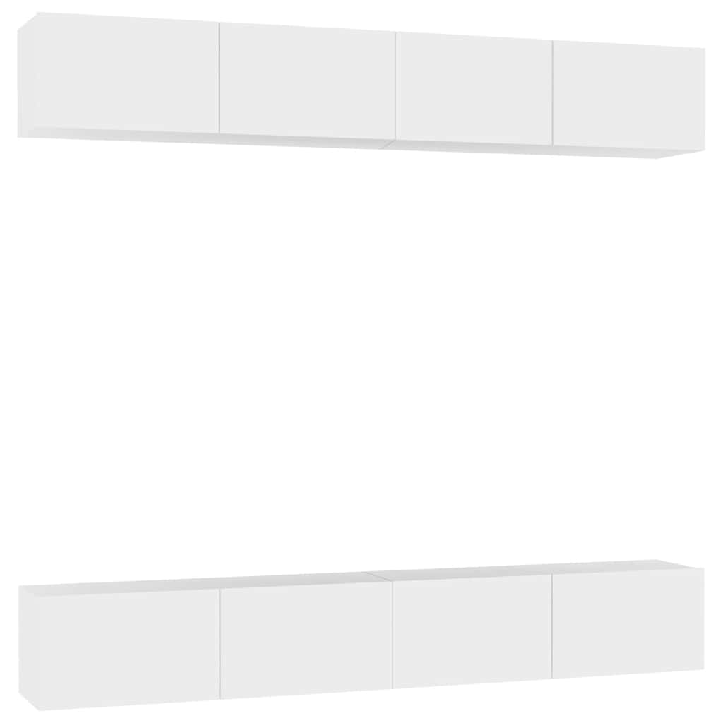 vidaXL TV skříňky 4 ks bílé 100 x 30 x 30 cm kompozitní dřevo