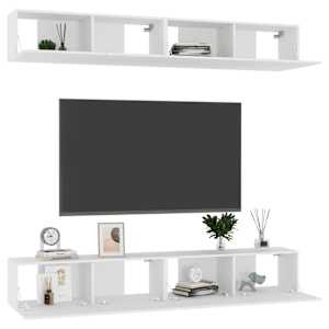 TV skříňky 4 ks bílé 100 x 30 x 30 cm kompozitní dřevo - obrázek 3