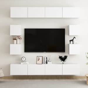 8dílný set TV skříněk bílý dřevotříska - obrázek 1