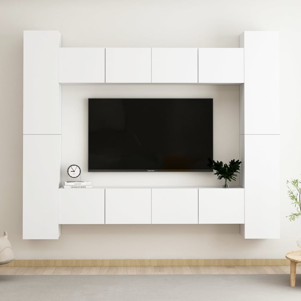 8-tlg. TV-Schrank-Set Weiß Holzwerkstoff kaufen