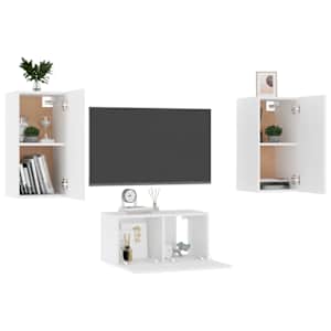3dílný set TV skříněk bílý kompozitní dřevo - obrázek 3
