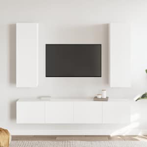4dílný set TV skříněk bílý kompozitní dřevo - obrázek 1