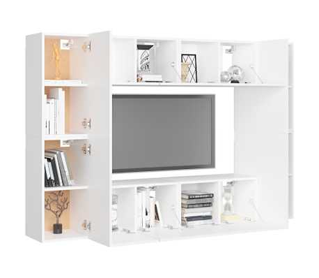 vidaXL Televizoriaus spintelių komplektas, 8 dalių, baltas, mediena