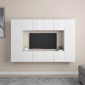 Komplet TV omaric 8-delni bela iverna plošča