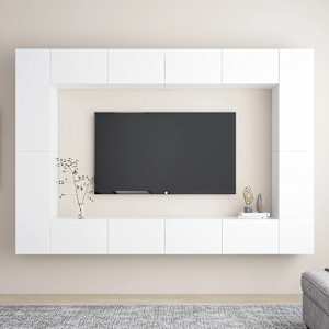 Komplet TV omaric 8-delni bela inženirski les