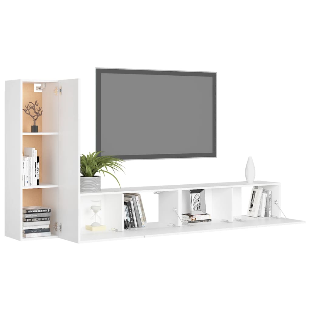 GJØVIK – Ensemble de meuble TV suspendu 3pcs Blanc XL | meublestv.fr 4