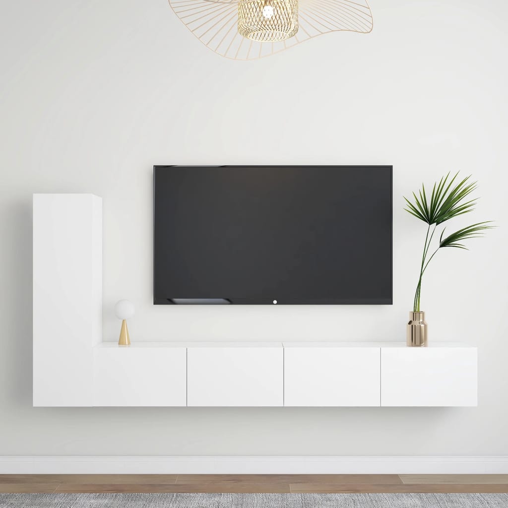 GJØVIK – Ensemble de meuble TV suspendu 3pcs Blanc XL | meublestv.fr 2