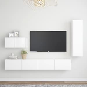 4dílný set TV skříněk bílý kompozitní dřevo - obrázek 1