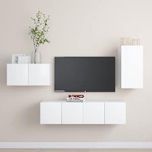 4dílný set TV skříněk bílá kompozitní dřevo - obrázek 1