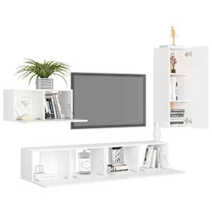 4dílný set TV skříněk bílý kompozitní dřevo - obrázek 3