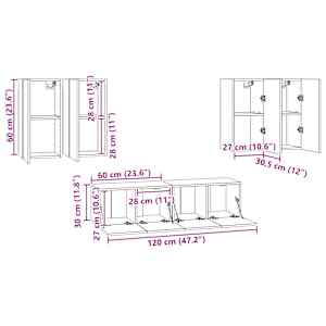 6dílný set TV skříněk bílý kompozitní dřevo - obrázek 14