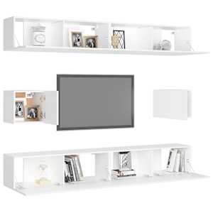 6dílný set TV skříněk bílý kompozitní dřevo - obrázek 3