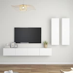 4dílný set TV skříněk bílý kompozitní dřevo - obrázek 1
