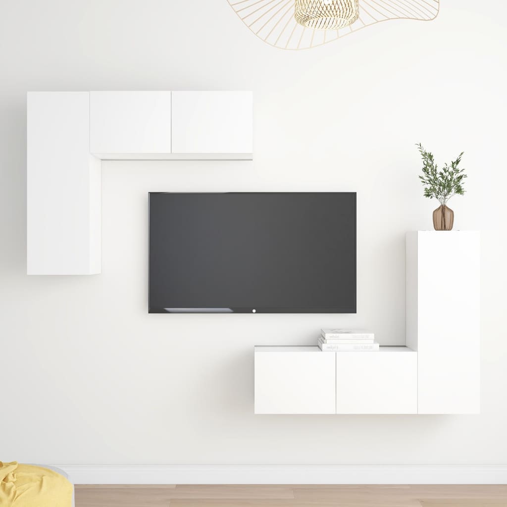 Tv-meubelen 3 st cm spaanplaat wit