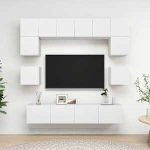 8dílný set TV skříněk bílý kompozitní dřevo - obrázek 1