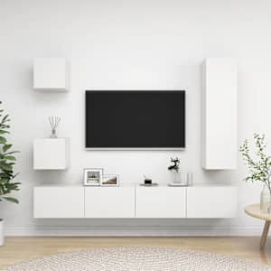 5dílný set TV skříněk bílý kompozitní dřevo - obrázek 1