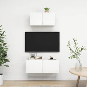2dílný set TV skříněk bílý kompozitní dřevo - obrázek 1