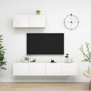 TV skříňky 3 ks bílé kompozitní dřevo