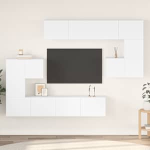 8dílný set TV skříněk bílý kompozitní dřevo - obrázek 1