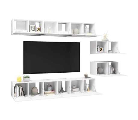 vidaXL TV Cabinets 8 pcs White Engineered Wood