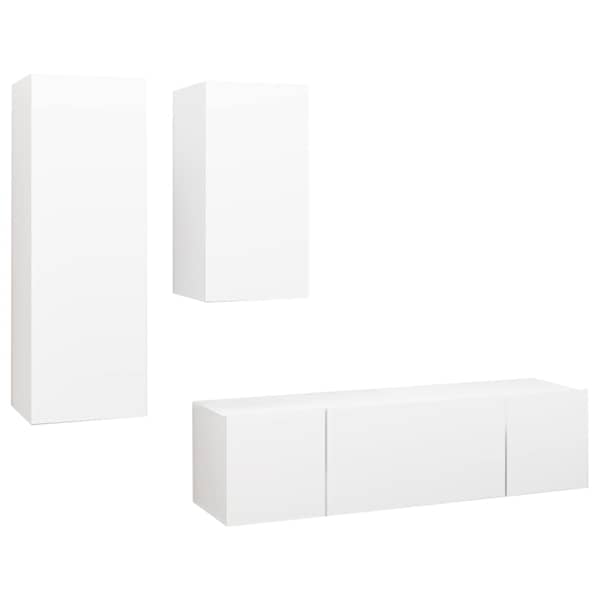 vidaXL 4-osaline telerikappide komplekt, valge, tehispuit