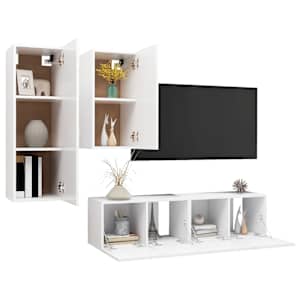 4dílný set TV skříněk bílý kompozitní dřevo - obrázek 3