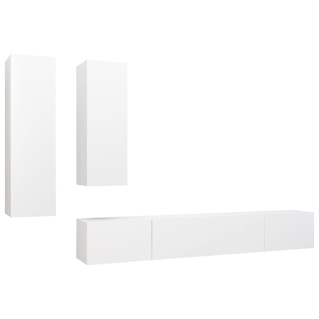 vidaXL 4dílný set TV skříněk bílý kompozitní dřevo