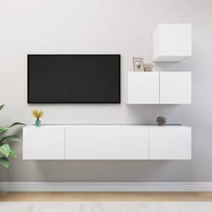 4dílný set TV skříněk bílý kompozitní dřevo - obrázek 1